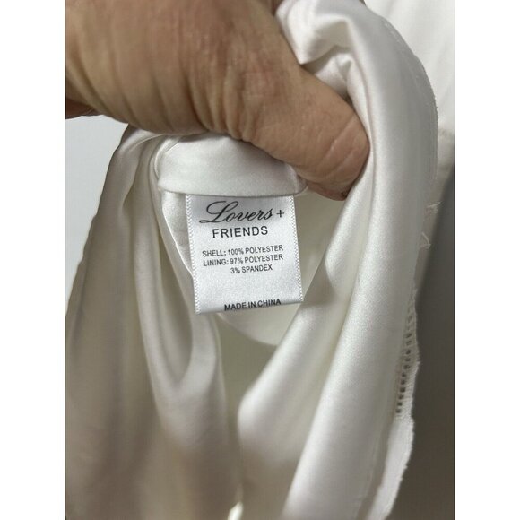 Lovers + Friends Daphne Mini Dress in Ivory with Lace Applique Size M - Picture 6 of 7